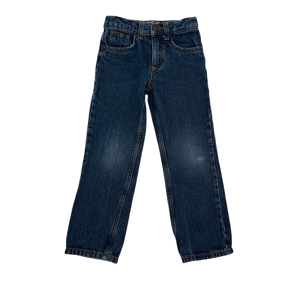 Cat & Jack Relaxed Straight Adjustable Waist Distressed Jeans Size 5 Kids